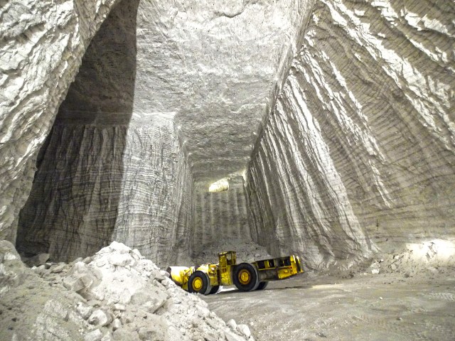 mining salt at the salt flats in utah